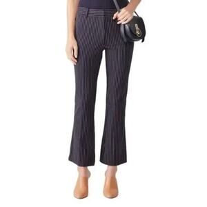 Derek Lam 10 Crosby Navy Cotton Striped Wide Leg Pants Trousers Size 12 Coastal